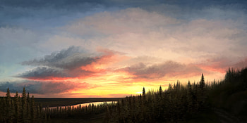 Nature, Sunset, Sky, Forest, Spruce, Fir HD wallpaper