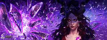 Areelu, purple, fantasy, girl, demon, anna pavleeva HD wallpaper