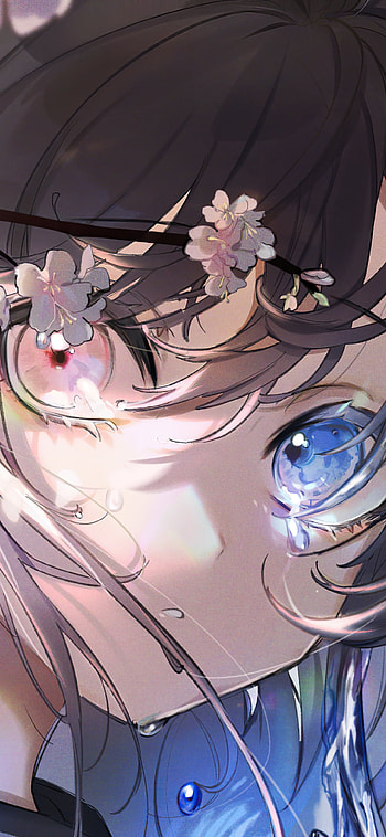Sakura Gaze — Heterochromia Anime, heterochromia, cherry blossom, Anime, Original HD phone wallpaper