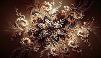 Brown Fractal Elegance, brown aesthetic, fractal, Abstract, digital design, Ornamental HD wallpaper