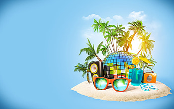 Tropical island, Camera, Travel, Trees, Beach, Island, Sunglasses HD wallpaper