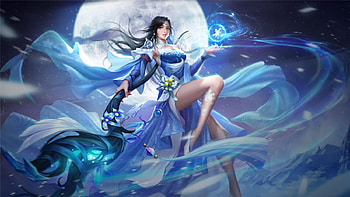 Fantasy girl, night, blue, frumusete, gorgeous, superb, fantasy, moon, ghfartstudio, luna, g h f art studio HD wallpaper