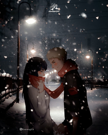 Hinata and Naruto, naruto , midnight, winter, uzumaki family, naruto uzumaki, naruhina, naruto shippuden, naruto love, naruto the last, snow, hinata hyuga, naruto couple HD phone wallpaper