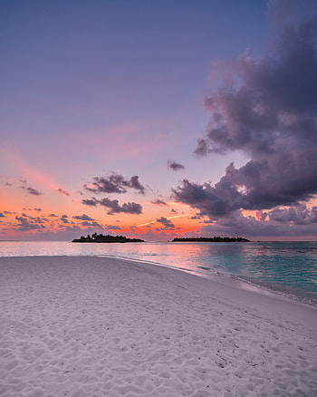 Beach, Nature, Sunset, Sky, Sand, Horizon, Ocean HD phone wallpaper
