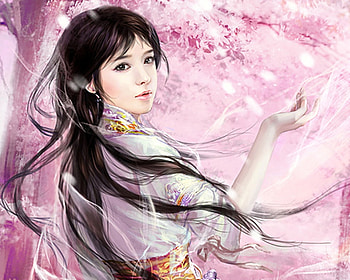 Calms, sexy, hot, cute, chinese, girl, oriental, petal, anime girl, pink, anime, flower HD wallpaper