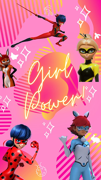 Miraculous Girl Power, catnoir, ladybug HD phone wallpaper