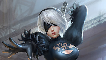 2b Nier Fanart, nier-automata, games, artist, artwork, digital-art, artstation HD wallpaper