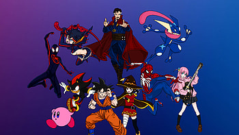 AtCl Mashup/ PS and PC resolution, Hitori Gotou, Spider-Man (PS4), Miles Morales, Doctor Strange, Megumin (KonoSuba) HD wallpaper