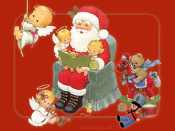 PAPA NOEL, claus, noel, papa, helpers, angels, santa HD wallpaper
