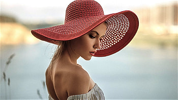 ღ, model, pretty, hat, woman HD wallpaper
