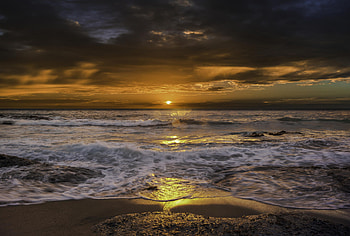 Nature, Sea, Dawn, Surf HD wallpaper