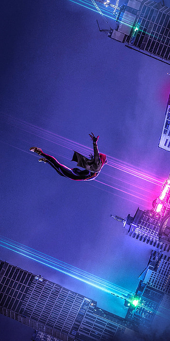 Spider Dive movie artwork, Spider-Man: Into the Spider-Verse, Honor 7X HD phone wallpaper