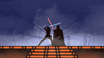 Star Wars: The Empire Strikes Back, fight, silhouette HD wallpaper