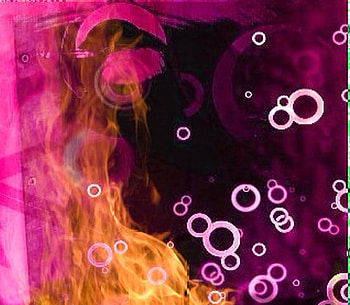 Circles & Fire, circles, purple, abstract, bubbles, fire HD wallpaper