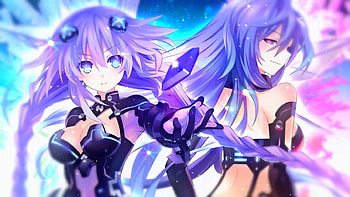 Hyperdimension Neptunia: Purple Heart and Iris Heart, purple, hyperdimension neptunia, anime, iris heart, purple heart, girls HD wallpaper