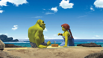 Shrek characters, Fiona and Shrek, Animated love, Fairytale couple HD wallpaper
