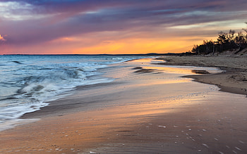 Beach Horizon Calm , beach, nature HD wallpaper