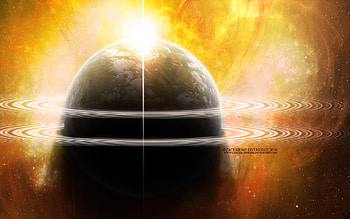 Autumnal Flares by Catherine Liversidge, rings, planet, deviant art, space, catherine liversidge HD wallpaper