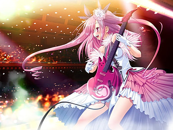 Chuua Churam, guitar, anime, dress HD wallpaper