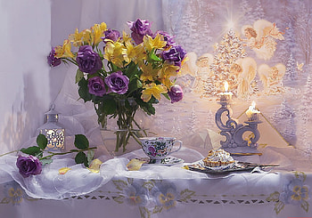 still life, flowers, abstract, graphy HD wallpaper