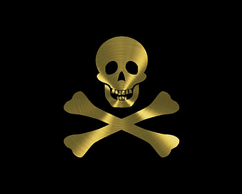 Golden Skull, golden, black, skull, labrano, gizzzi HD wallpaper
