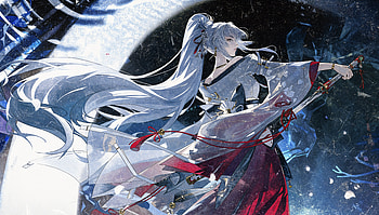 Hiyuki (Wuthering Waves), Anime Girl, Katana, Kimono HD wallpaper