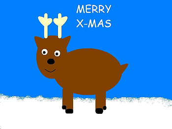 X-mas Reindeer, blue, reindeer, snow, christmas HD wallpaper