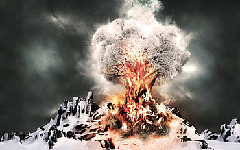 Fantasy, Landscape, Fire, Art HD wallpaper