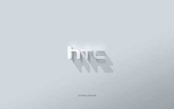 HTC logo, white background, HTC 3d logo, 3d art, HTC, 3d HTC emblem HD wallpaper