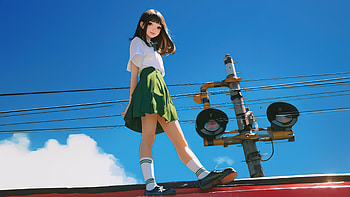 Riding The Iron Giant, artist, artwork, art, digital-art, ai, anime-girl HD wallpaper
