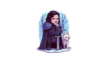 Jon Snow Minimal, jon-snow, game-of-thrones, tv-shows, minimalism, minimalist HD wallpaper