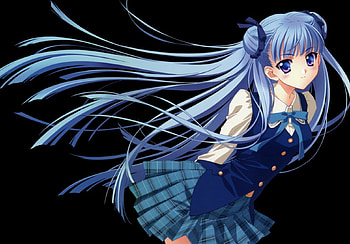 Anime, uniform, skirt, long hair HD wallpaper