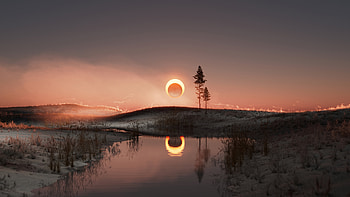 Omega Sunrise, sunrise, artist, artwork, digital-art, behance HD wallpaper