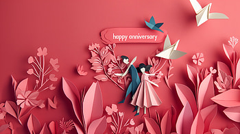 Happy Anniversary Romantic Papercraft, Happy Anniversary, anniversary, paper art, couple, celebration HD wallpaper