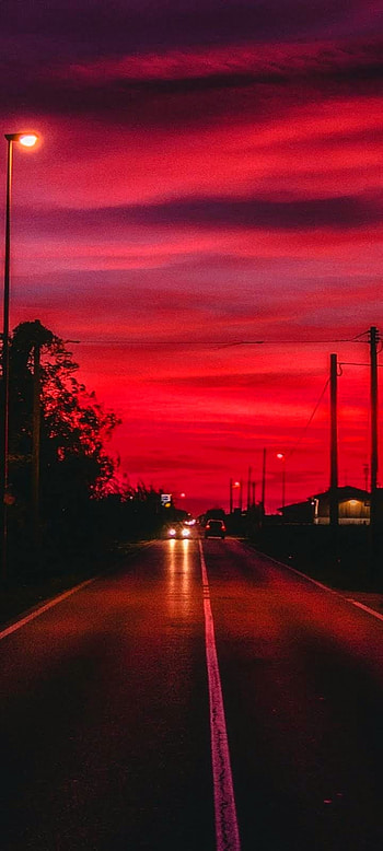 Red road, cloud, sky HD phone wallpaper