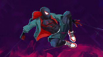 Miles Morales Jumping Art , spiderman, superheroes, artwork, digital-art, art, artstation HD wallpaper
