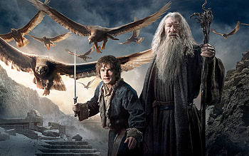 Bilbo, Gandalf HD wallpaper