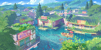Flooded City, fantasy, city, fantasy city HD wallpaper