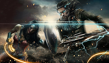 Wonder Woman And Aquaman, wonder-woman, aquaman, superheroes, artist, artwork, digital-art, deviantart HD wallpaper