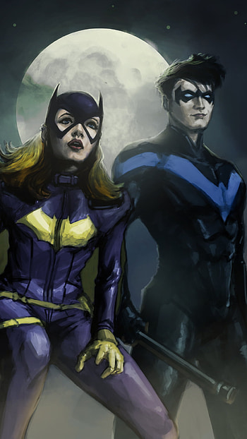 Nightwing and Batgirl HD phone wallpaper