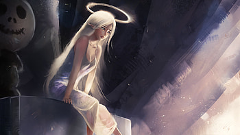 Little Angel Girl, angel, fantasy-girls, artist, artwork, digital-art, deviantart HD wallpaper