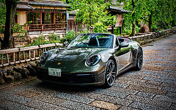 Porsche 911 Carrera 4 Cabriolet, road, 2021 cars, JP-spec, supercars, 2021 Porsche 911 Carrera, german cars, Porsche HD wallpaper