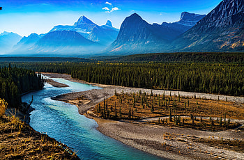 Forest Landscape Mountain Nature River Scenic , landscape, mountains, forest, nature HD wallpaper