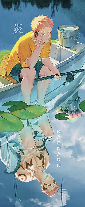 Sukuna and itadori, art, green HD phone wallpaper