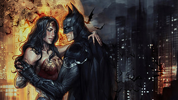 Batman Golden Dance , batman, wonder-woman, superheroes, artist, artwork, digital-art, deviantart HD wallpaper