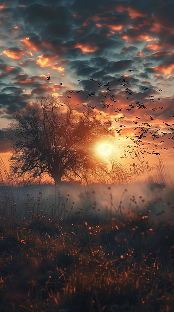 Mystic Dawn Silhouette HD phone wallpaper