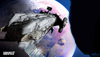 Godspeed, Sci Fi, spaceship, space, planet, Science Fiction HD wallpaper