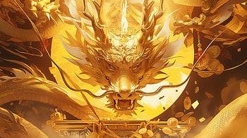 Majestic Dragon Fantasy - Ultra, fantasy, dragon, gold, illustration, mythology HD wallpaper