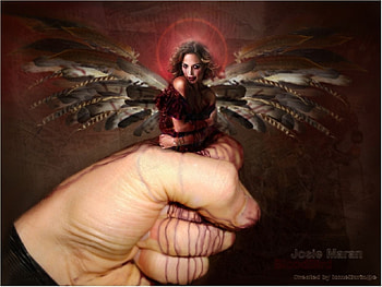 Josie Bloodbird, wings, winged, bird, blood, woman, hand, squeeze HD wallpaper