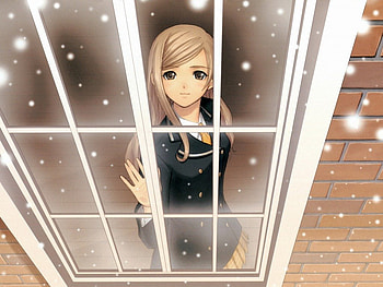 Anime girl, winter, anime, window, snow, girl HD wallpaper